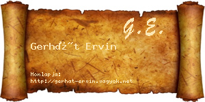 Gerhát Ervin névjegykártya